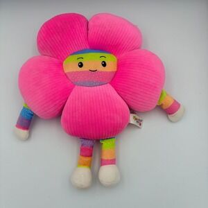 Smoochy Pals Plush Flower Pillow Rainbow Face Stuffed Toy‎ Kids Playroom Decor